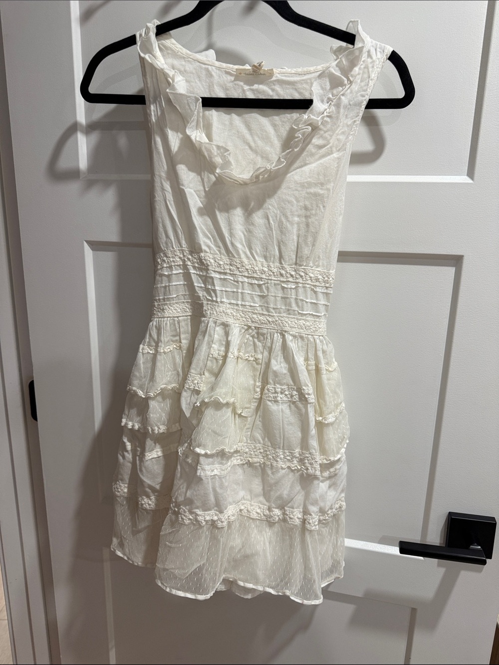 Cream Ruffled Tiered Sundress